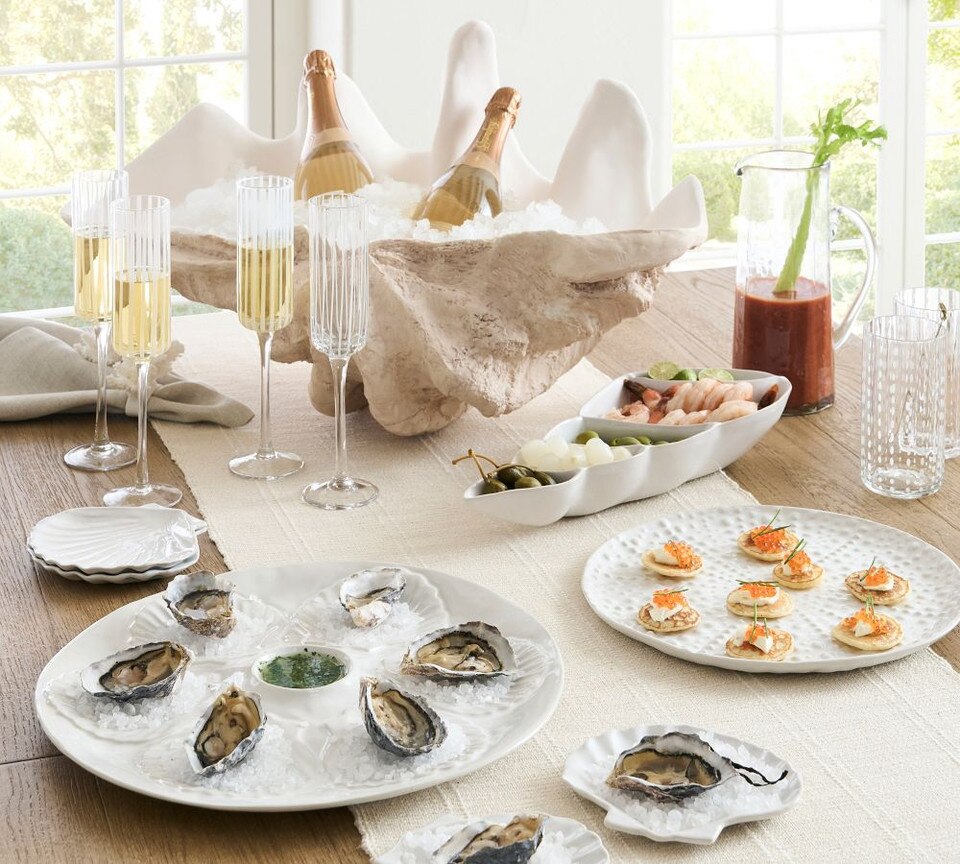 Divided Shell Stoneware MultiCondiment Server Pottery Barn Australia